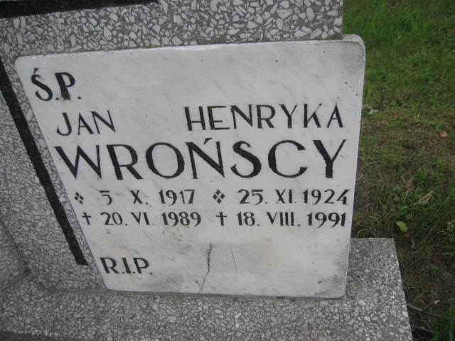 Jan Wroński 1917 Bytom - Grobonet - Wyszukiwarka osób pochowanych