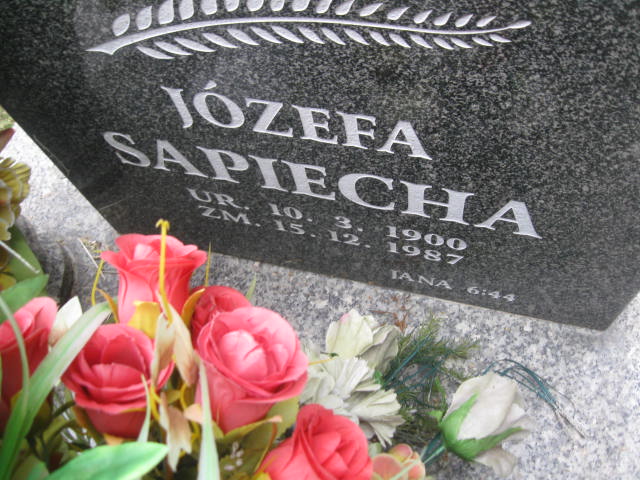Józefa Sapiecha 1900 Bytom - Grobonet - Wyszukiwarka osób pochowanych
